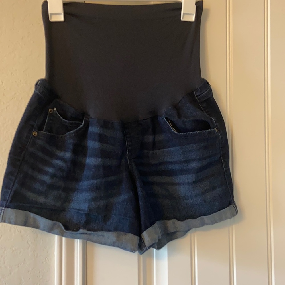 Maternity denim shorts